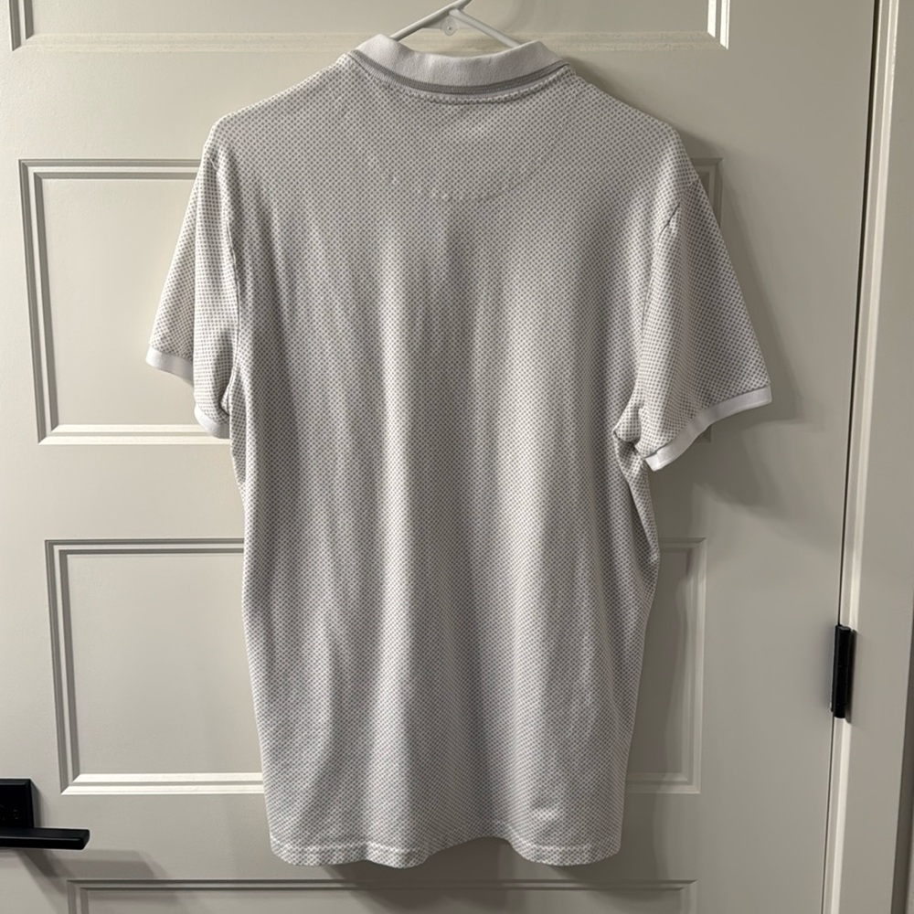 Mens Hollister Short-Sleeve Polo, Size Large, White/Grey - Picture 4 of 4